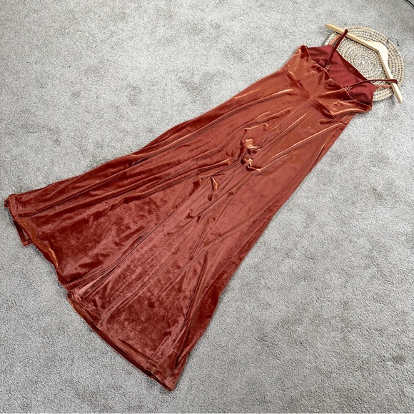 SOLD | Birdy Grey Women’s Ash Dress Sleeveless Draped Cowl Neck Velvet Burnt - Picture 7 of 15